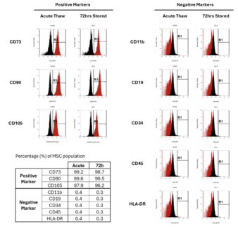 ISCT standard of MSCs cells stored in CryoEase-PF